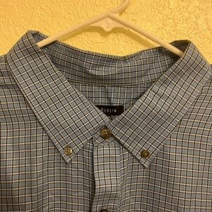 VAN HEUSEN Men Plaid Button Down Long Sleeve Collared Shirt 3XL/3TG/3XG 20-201/2